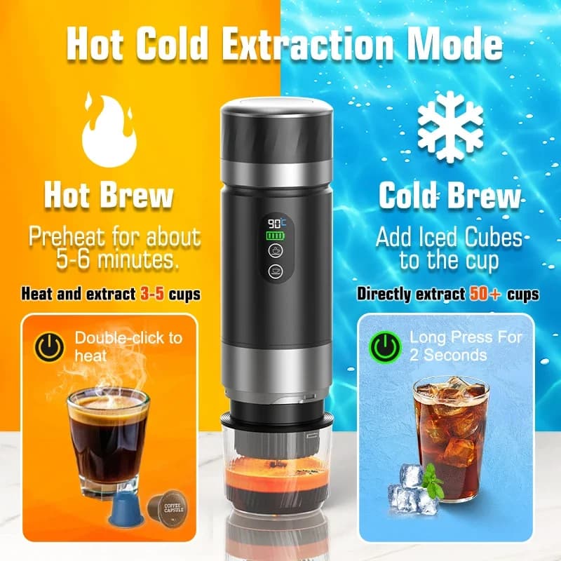 เครื่องชงกาแฟเอสเปรสโซแบบพกพา 3-in-1