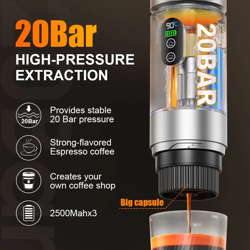 เครื่องชงกาแฟเอสเปรสโซแบบพกพา 3-in-1